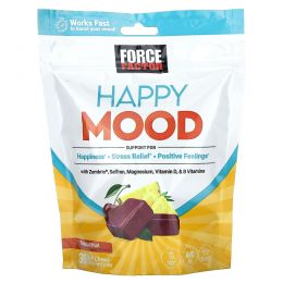 Force Factor, Happy Mood, тропические фрукты, 30 жевательных таблеток