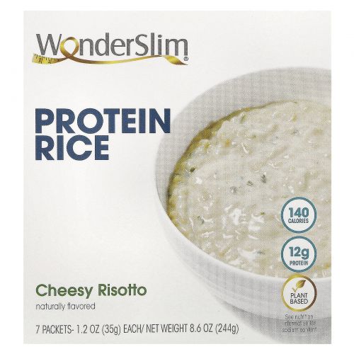 WonderSlim, протеиновый рис, ризотто с сыром, 7 пакетиков по 35 г (1,2 унции)