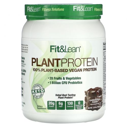 Fit & Lean, Plant Protein, Chocolate Fudge, 1.25 lb (565.5 g)