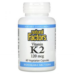 Natural Factors, Vitamin K2, 100 mcg, 60 Vegetarian Capsules