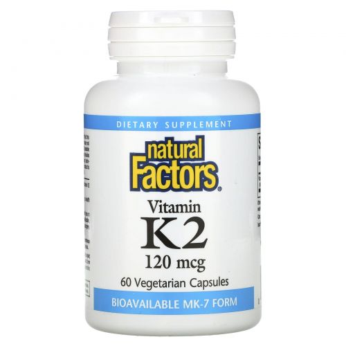 Natural Factors, Vitamin K2, 100 mcg, 60 Vegetarian Capsules