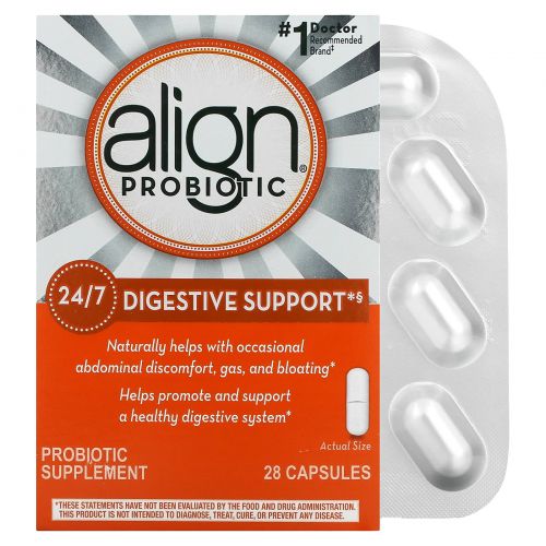 Align, 24/7 Digestive Support, Probiotic Supplement, 28 Capsules