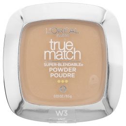 L'Oréal, True Match, супер-растушевка, пудра, W3 бежевый, 9,5 г (0,33 унции)