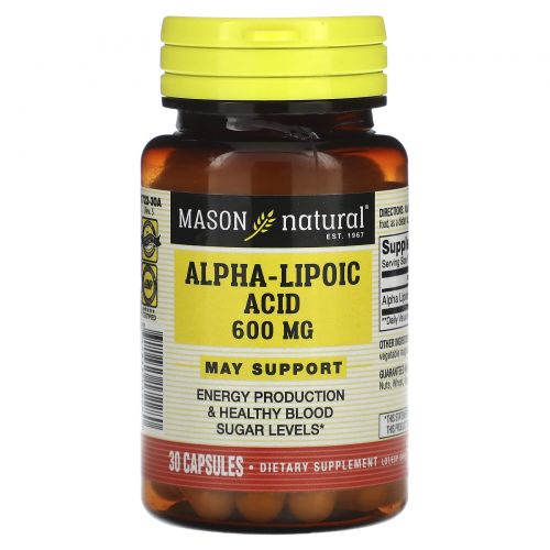 Mason Natural, Alpha-Lipoic Acid, 600 mg, 30 Capsules