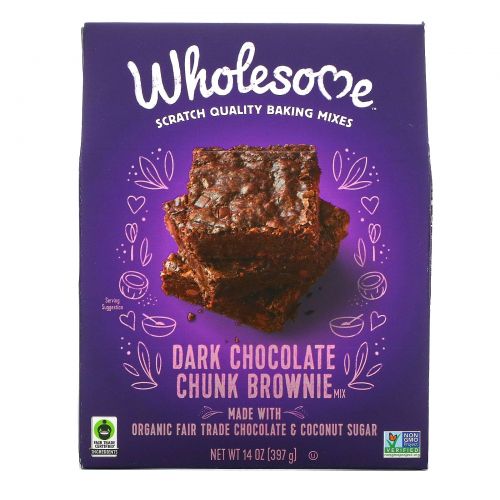 Wholesome, Dark Chocolate Chunk Brownie Mix, 14 oz (397 g)