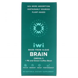 iWi, Brain, Omega-3 + PS and Green Coffee Bean, 60 Softgels