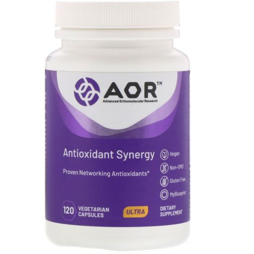 Advanced Orthomolecular Research AOR, Antioxidant Synergy, 120 Vegetarian Capsules