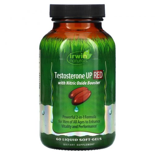 Irwin Naturals, Testosterone UP RED с бустерами с оксидом азота, 60 желатиновых капсул