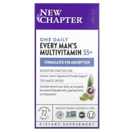 New Chapter, 55+ Every Man's One Daily Multi, 72 Vegetarian Tablets