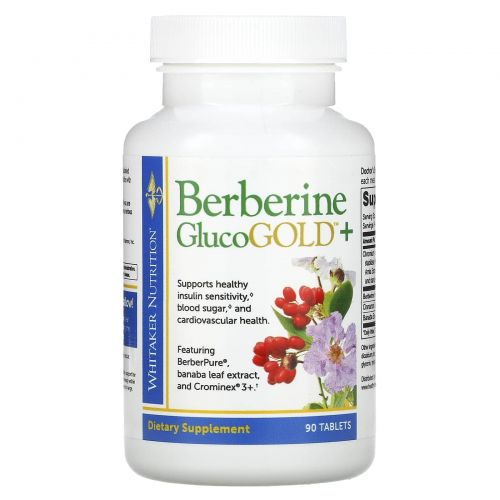 Whitaker Nutrition, Berberine GlucoGOLD +, 90 таблеток