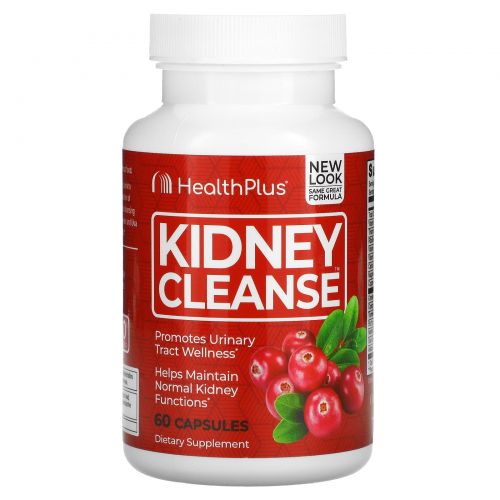 Health Plus Inc., Super Kidney Cleanse, очистка почек, система полной очистки организма, Шаг 3, 90 капсул