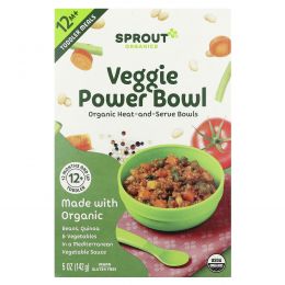 Sprout Organic, Veggie Power Bowl, 12 Months & Up, Veggies, Beans & Quinoa In A Mediterranean Veggie Sauce, 5 oz ( 142 g)