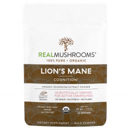 Real Mushrooms, Lion's Mane, Cognition, нерасфасованный порошок, 60 г (2,12 унции)