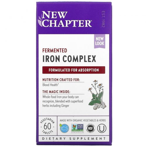 New Chapter, Iron, Food Complex, 60 Vegetarian Tablets