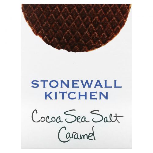 Stonewall Kitchen, вафельное печенье, какао, карамель с морской солью, 8 голландских вафель, 32 г (1,1 унции) каждое