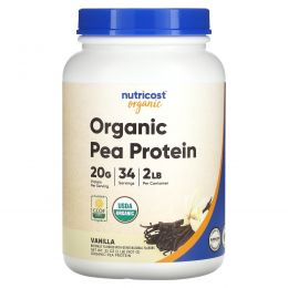 Nutricost, органический гороховый протеин, со вкусом ванили, 907 г (2 фунта)