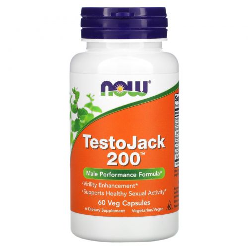 Now Foods, TestoJack 200, 60 вегетарианских капсул