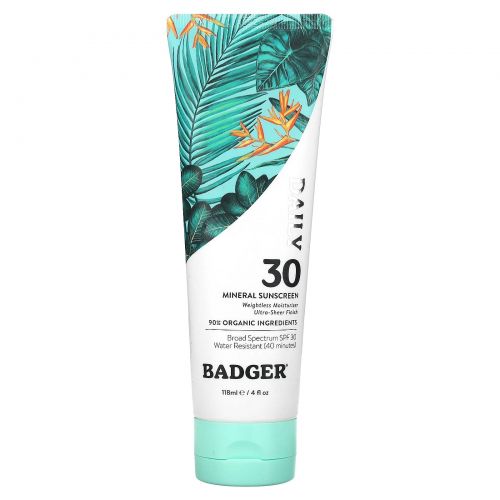 Badger Company, Daily, минеральное солнцезащитное средство, SPF 30, 118 мл (4 жидк. унции)