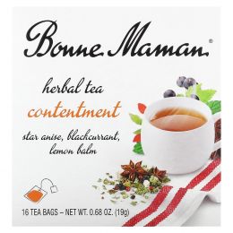 Bonne Maman, Herbal Tea, Contentment, без кофеина, 16 чайных пакетиков по 1,2 г (0,04 унции)