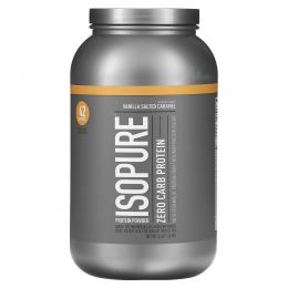Isopure, IsoPure, протеиновый порошок, ноль углеводов, ваниль, соль, карамель, 3 ф. (1,36 кг)