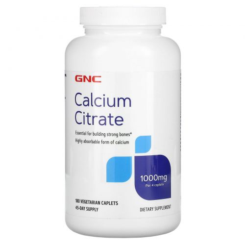 GNC, Calcium Citrate, 180 Vegetarian Caplets