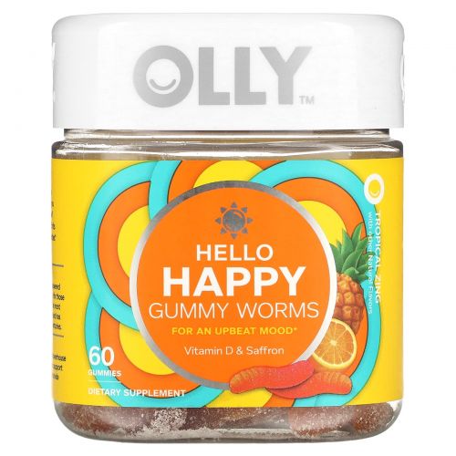 OLLY, Hello Happy, жевательные мармеладки, тропический зинг, 60 жевательных таблеток