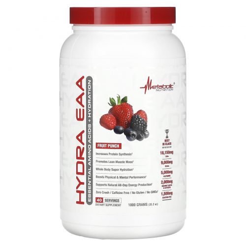 Metabolic Nutrition, Hydra EAA, фруктовый пунш, 1000 г (35,2 унции)