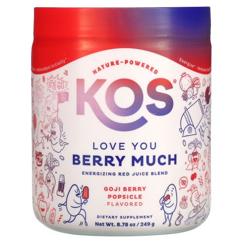 KOS, Love You Berry Much, Energizing Red Juice Blend, Goji Berry Popsicle, 13.81 oz (391.6 g)