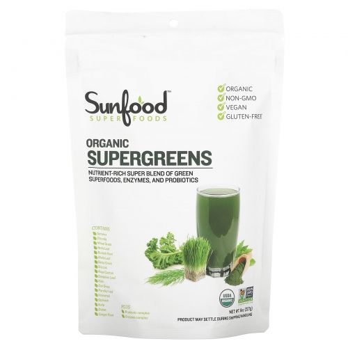 Sunfood, Sun Is Shining Supergreens, 8 oz (227 g)