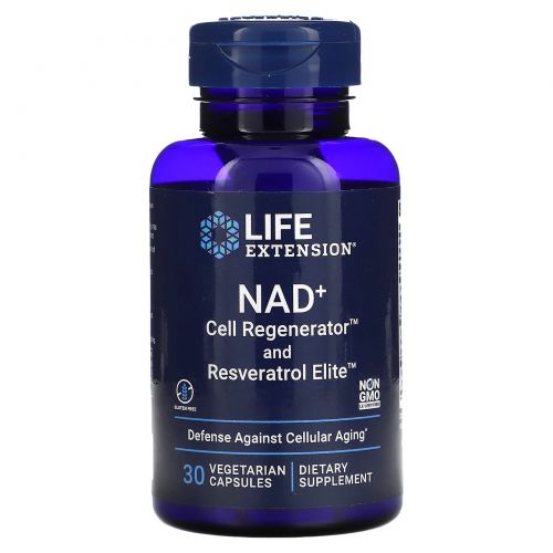 Life Extension, NAD+ Cell Regenerator and Resveratrol, 30 Vegetarian Capsules