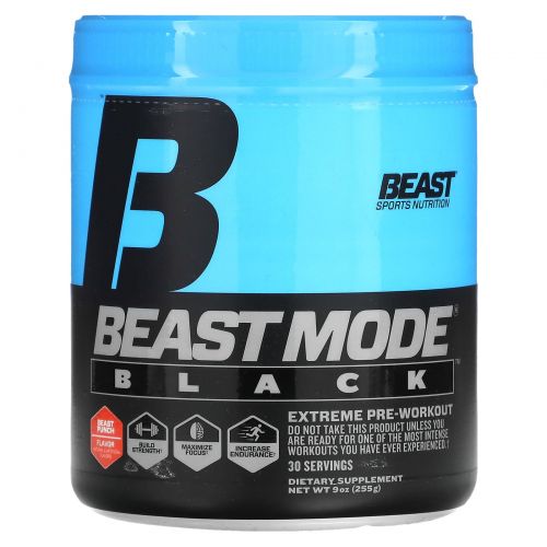 Beast, Beast Mode, черный, Beast Punch, 255 г (9 унций)