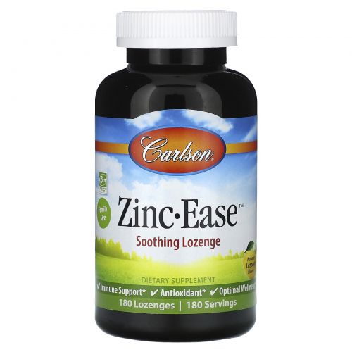 Carlson Labs, Zinc-Ease, Natural Lemon, 180 Lozenges