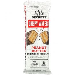 Little Secrets, Dark Chocolate Crispy Wafers, Peanut Butter, 1.4 oz (40 g)