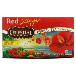 Celestial Seasonings, Травяной чай, без кофеина, Red Zinger, 20 чайных пакетиков, 1,7 унций (49 г)