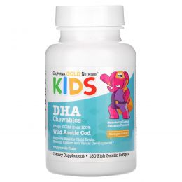 California Gold Nutrition, Children's DHA Chewables, Strawberry-Lemon Flavor, 180 Fish Gelatin Softgels