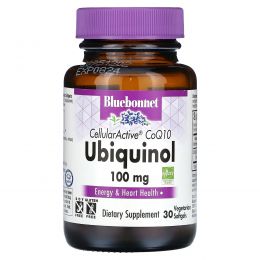 Bluebonnet Nutrition, CellularActive CoQ10, убихинол, 100 мг, 30 вегетарианских капсул