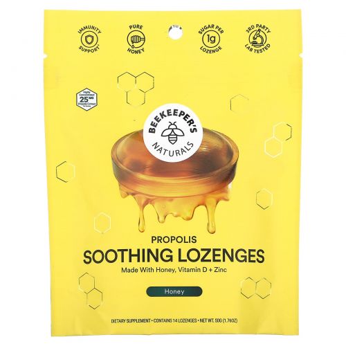 Beekeeper's Naturals, B. Soothed, Honey Lozenges, 14 Drops, 1.76 oz (50 g)