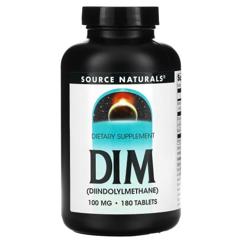 Source Naturals, DIM (диндолилметан), 100 мг, 180 таблеток