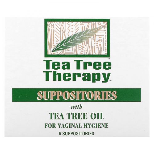 Tea Tree Therapy, Суппозитории, с маслом чайного дерева, для гигиены влагалища 6 Suppositories