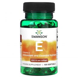 Swanson, витамин E, 400 МЕ, 100 мягких таблеток