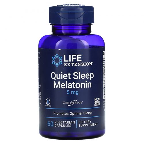 Life Extension, Мелатонин для естественного сна, 60 капсул на растительной основе