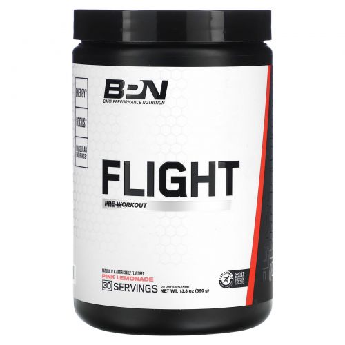 Bare Performance Nutrition, Flight Pre-Workout, розовый лимонад, 390 г (13,8 унции)