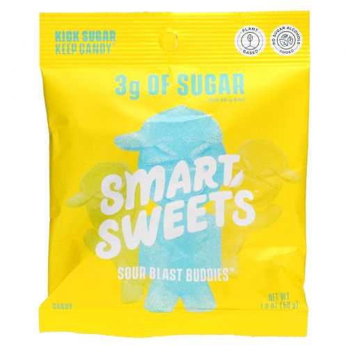 SmartSweets, Sour Blast Buddies,  Berry, Blue Raspberry, Lime, Lemon, Orange, 1.8 oz (50 g)