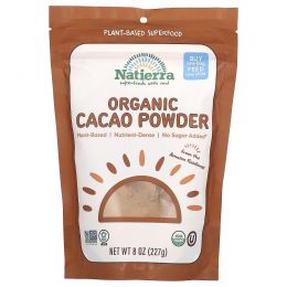 Natierra, Organic Cacao Powder Pouch, 8 oz (227 g)