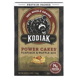 Kodiak Cakes, Power Cakes, смесь для лепешки и вафли, с шоколадной крошкой, 510 г (18 унций)