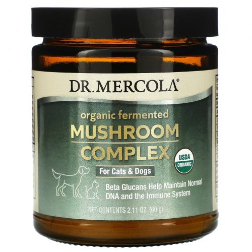 Dr. Mercola, Органический ферментированный комплекс с грибами, для кошек и собак, 60 г (2,11 унции)