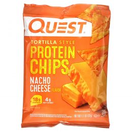 Quest Nutrition, Tortilla Style Protein Chips, Nacho Cheese, 12 Bags, 1.1 oz (32 g ) Each