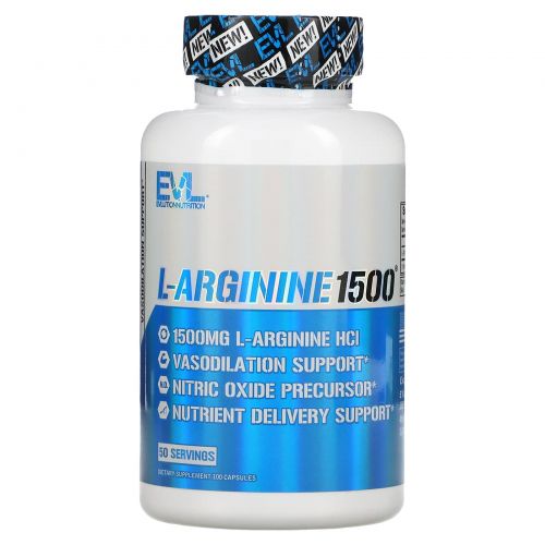 EVLution Nutrition, L-Arginine 1500, 100 Capsules