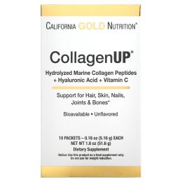 California Gold Nutrition, CollagenUp, без ароматизаторов, 10 пакетиков, 0,18 унции (5,15 г) каждый