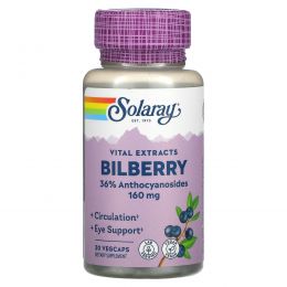 Solaray, Bilberry, One Daily, 30 Easy-To-Swallow Capsules